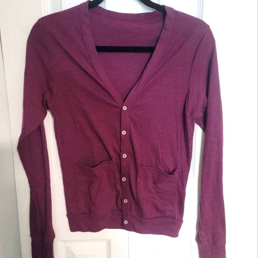 American Apparel Purple/Maroon Cardigan Size XS